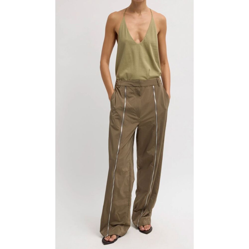 Tibi nylon zipper trousers